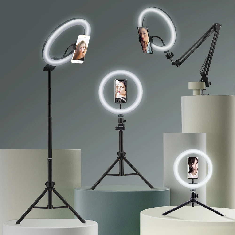 Selfie Circular Photo Ring Light LED Camera phone holder